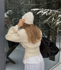 Button Up Slit Knit Cardigan