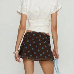 Polka Dot Print Low Waist Mini Skirt