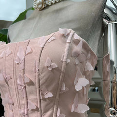 Strapless Tiered Ruffle Mini Dress