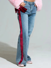 Red Velvet Bowknot Jeans