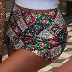 Sparkle Print Pencil Mini Skirt