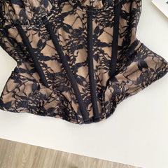 Black Lace Strapless Corset Top