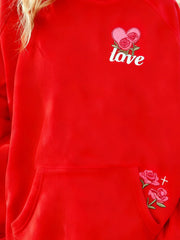 Bouquet Flower Print Hooded Sweatshirt
