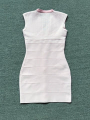 Deep V-Neck Zipper Mini Bandage Bodycon Dress