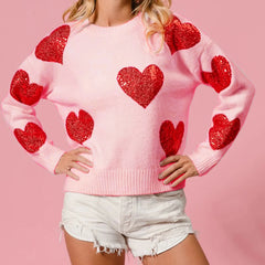 Sequin Heart Sweater