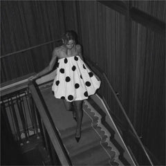 Sleeveless Polka Dot Puff Hem Mini Dress