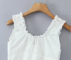 White Mesh Short Sleeve Tie Up Crop Top