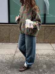 Fleece Printing Half-Zip Sweatshirt