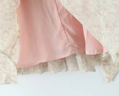 Beige Puff Sleeve Printed Mini Dress