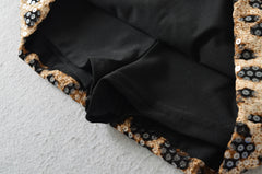 Animal Sequin Mini Skirt