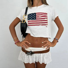 American Flag Graphic Crop Top