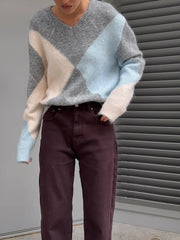 Geometric Argyle Sweater