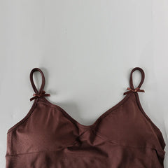 Bow Sleeveless Crop Top And Shorts Sleepwear Set