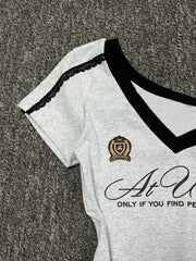 Grey Lace Sport Off shoulder Top