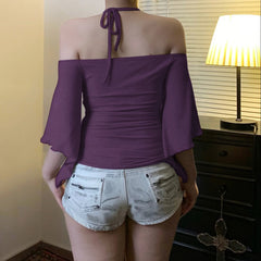 Halter Neck Beaded Strap Top