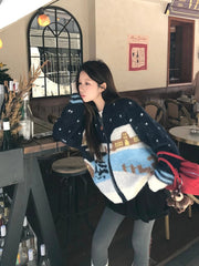 Winter Scenery Knitted Cardigan