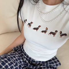 Cartoon Dog Short Sleeve Tee