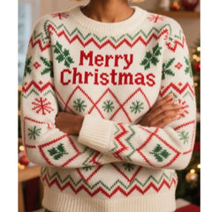 Merry Christmas Pattern Sweater