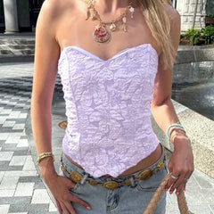 Floral Texture Tube Top