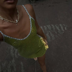 Sequin Strap Mini Dress
