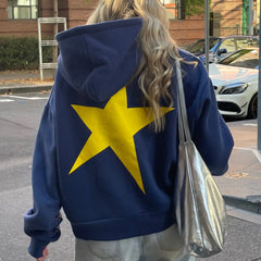 Star/Luck Graphic Hooded Sweatshirt