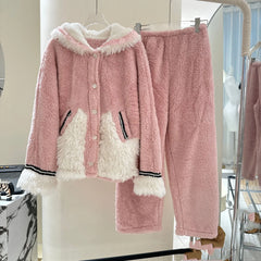 Fur Pijama Flannel Three-Piece Set