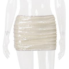 Gradient Halter Crop Top And Sequin Mini Skirt Set