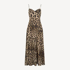 Leopard Sling Strap Long Dress