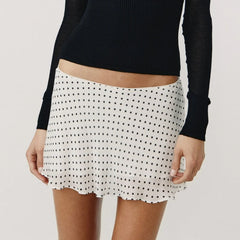 Mesh Sheer Polka Dots Mini Skirt