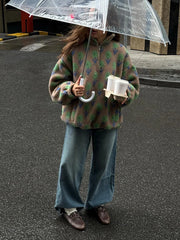 Fleece Printing Half-Zip Sweatshirt