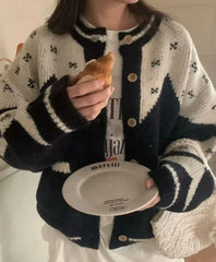 Print Knitted Cardigan