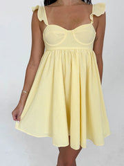 Babydoll Ruffle Strap Short Dress