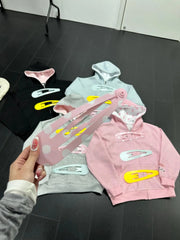 Large Hairclip Zipper Hoddie