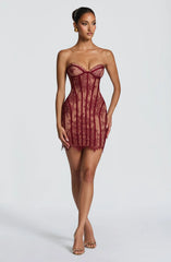 Lace Bodycon Bustier Strapless Mini Dress