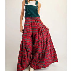 Christmas Plaid Overall Jumpsuits