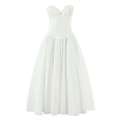 Sweetheart Neckline Bustier Strapless Maxi Dress