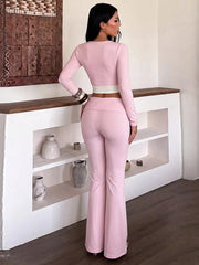 Cami Top With Detachable Sleeve And Flare Yoga Pants 3-Piece Set