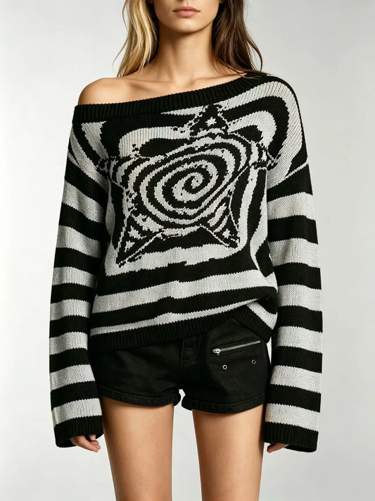 Swirly Star Pattern Sweater