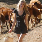 Brown Plaid Peter Pan Collar Short Sleeve Mini Dress
