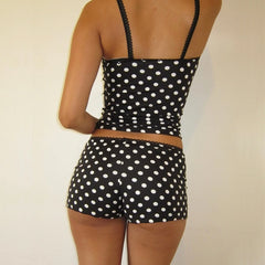 Strappy Cami Crop Top And Micro Shorts Loungewear Set