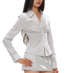 Plaid Fitted Collared Shirt