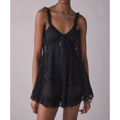 Lace Sweatheart Neck Lace Mini Slip Dress