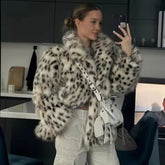 Leopard Print Faux Fur Coat
