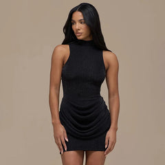 Glitter Ruched Mini Tank Dress