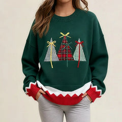 Christmas Tree Graphics Pullover Sweater