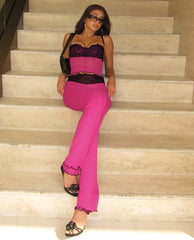 Lace Patchwork Cami Top And Pants Set