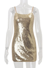 Gold Sequin Cami Mini Dress