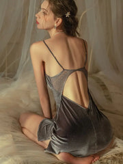 Velvet Sling Strap Nightdress