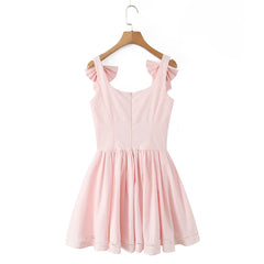 Pink Bow Spaghetti Strap Boned Corset Mini Dress