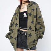 Green Star Zip Up Hoodie